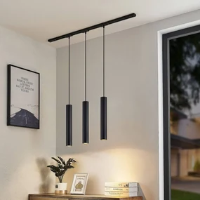 Lindby sistema a binario Linaro, GU10, a sospensione, a 3 luci, nero