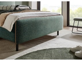 Letto matrimoniale imbottito verde scuro con contenitore con rete inclusa 180x200 cm Primo – Meise Möbel