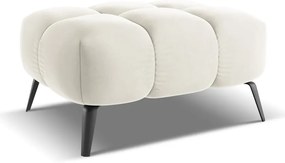 Poggiapiedi bianco con rivestimento in velluto Nalu – Makamii