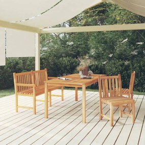 Set da pranzo per giardino 4 pz in legno massello di teak