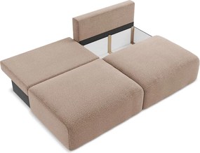 Divano marrone chiaro allungabile/con contenitore 216 cm Kalena – Makamii