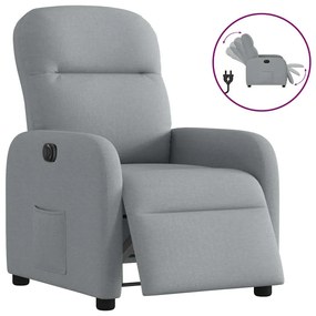 Poltrona Elettrica Reclinabile Grigio Chiaro İn Tessuto /