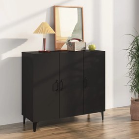 Credenza Nera 90x34x80 Cm İn Legno Multistrato /