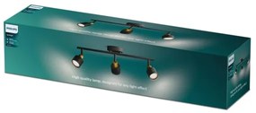 Philips - Faretto NIALL 3xGU10/5W/230V nero/ottone
