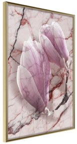 Poster  Magnolia on Marble Background  Cornice Quadri Cornice d'oro, Larghezza x Altezza Home decor 40x60