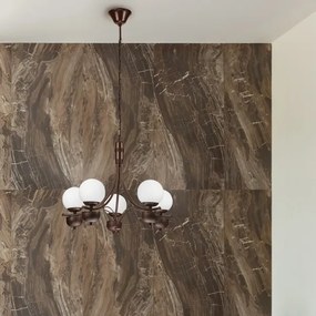 Brilagi - LED Lampadario a sospensione con catena COTTAGE 5xG9/40W/230V quercia/bianco