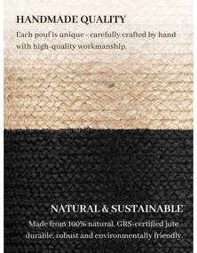 Poggiapiedi nero e colore naturale Juta Gold Black – Hanse Home