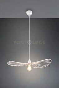 Chapeau sospensione metallo bianco d.60cm 1 luce attaco e27