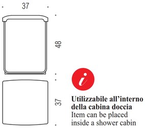 Colombo design contract flat b99670 sgabello per box doccia in alluminio e resina termoplastica bianco