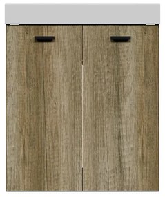 Mobile da bagno sotto lavabo COLAVENE Alaqua marrone opaco L 60 x H 76 x P 50 cm 2 ante, lavabo non incluso