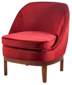 Poltrona in velluto 78x85x70 cm Isotta rossa