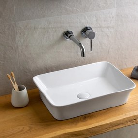 Lavabo D'Appoggio 49x35 Cm Karag Bianco Lucido