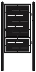 Cancello in ferro, apertura centrale, L 104.5 x 180 cm, di colore nero