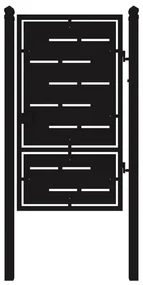 Cancello manuale Privacy in ferro, apertura a destra, L 104.5 x H 180 cm, di colore nero