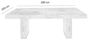 Tavolo JESOLO in legno nobilitato bianco consumato allungabile 180&#215;100 cm &#8211; 480&#215;100 cm