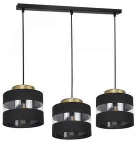 Lampadario su filo HAVARD 3xE27/60W/230V nero/ottone