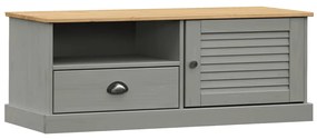 Mobile porta tv vigo grigio 106x40x40 cm legno massello di pino