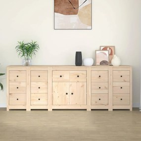 Credenza 230x35x80 cm in legno massello di pino