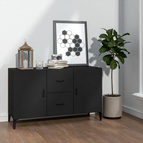 Credenza Nera 100x36x60 Cm İn Legno Multistrato /