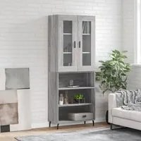 Credenza Grigio Sonoma 69,5x34x180 cm in Legno Multistratocod mxl 77653