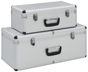 Valigette 2 Pz İn Alluminio Argento /