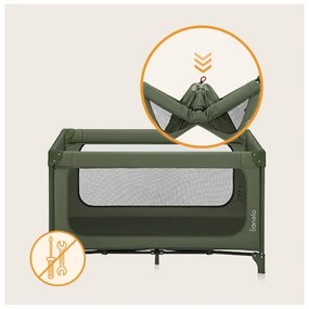 Lionelo - Lettino da viaggio JASMIN EASY FOLD Verde oliva