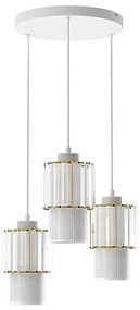 Lampadario a sospensione con filo BLANCO 3xE27/60W/230V bianco