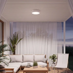 TEMAR LIGHTING Plafoniera Cleo, Ø 50 cm, IP54, bianco, metallo, E27