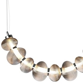 Lampadario LED sospeso su cavo BOLLA LED/36W/230V cromo lucido/grigio fumé