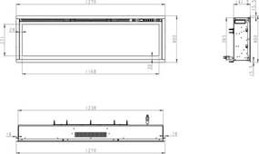 Camino elettrico da parete a incasso frontale CHICAGO130 L127 x P14 x H45 cm