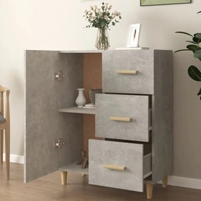 Credenza grigio cemento 69,5x34x90 cm in legno multistrato