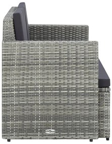Divano da giardino a 2 posti con cuscini grigio in polyrattan