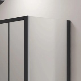 Kamalu - Box doccia 90x210 doppio scorrevole telaio nero vetro piumato | KFN6000SN