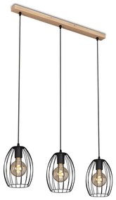 Brilo - Lampadario a sospensione con filo WAKTU 3xE27/60W/230V albero di caucciù