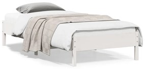Letto Senza Materasso Bianco 90x200 Cm Legno Massello Di Pino /