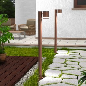 Paletto da Giardino Solare Corten da 100cm, IP54 in Alluminio Colore  Bianco Naturale 4.000K