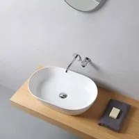 Lavabo da appoggio 'Zeta' Ceramica Azzurra 62 x 40 cm