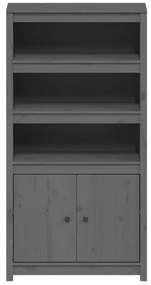 Credenza grigio 80x35x154 cm in legno massello di pino