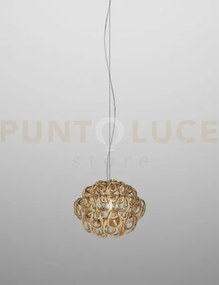 Giogali sospensione 35 cristallo ambra e bronzo opaco 1 luce attacc...