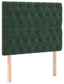 Testiera 2 pz verde scuro 100x7x78/88 cm in velluto