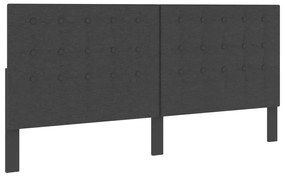 Testiera letto trapuntata grigio scuro in tessuto 200x200 cm