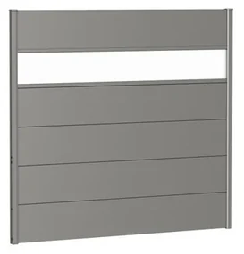 Frangivista con vetro in acciaio metallizzato grigio BIOHORT L 145 x H 137 cm, spessore 44 mm