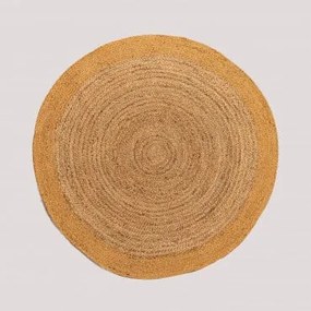 Tappeto rotondo in juta naturale Dagna Colors Mostarda & 120 cm - Sklum