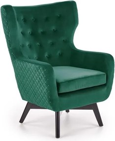 Poltrona imbottita Marvel in velluto verde - H103 cm