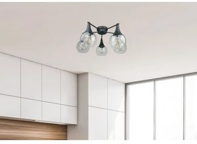 Lampadario a plafone STAR 5xE27/60W/230V nero/limpido