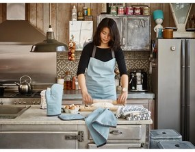 Asciugamano da cucina in cotone grigio Fuji - Tiseco Home Studio