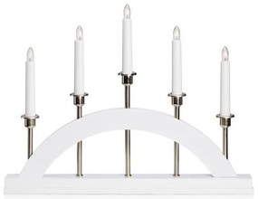 Markslöjd 705832 - Candelabro di natale BRIDGE 5xE10/3W/230V bianco