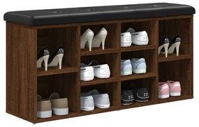 Panca porta scarpe rovere marrone 102x32x50cm legno multistrato