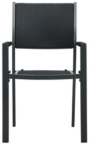 Set mobili da pranzo per giardino 3 pz nero