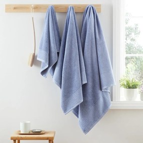 Asciugamano in cotone blu 50x85 cm - Bianca